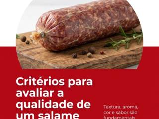 Critérios para avaliar a qualidade de um salame artesanal