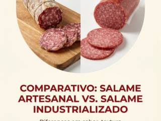 Comparativo: salame artesanal vs. salame industrializado