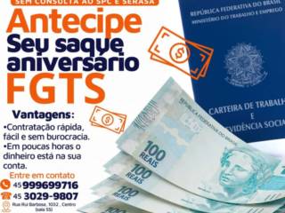 Antecipe seu saque aniversário FGTS