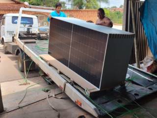 Transporte de placas de energia solar