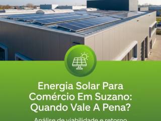 Energia Solar Para Comércio Em Suzano: Quando Vale A Pena?