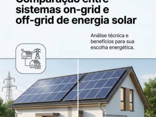 Comparação entre sistemas on-grid e off-grid de energia solar