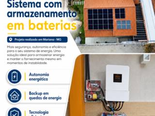 Sistema de Energia Solar com Baterias em Mariana - MG