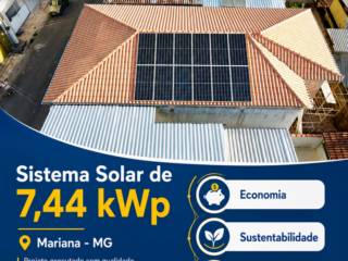 Instalação de Sistema Solar de 7,44 kWp em Mariana-MG