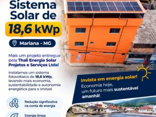 Sistema Solar de 18,6 kWp em Mariana - MG