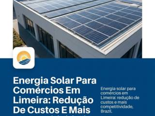 Energia Solar Para Comércios Em Limeira: Redução De Custos E Mais Competitividade