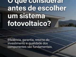 O que considerar antes de escolher um sistema fotovoltaico?