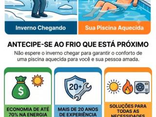 Piscina aquecida é conforto em todas as estações!