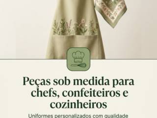 Peças sob medida para chefs, confeiteiros e cozinheiros