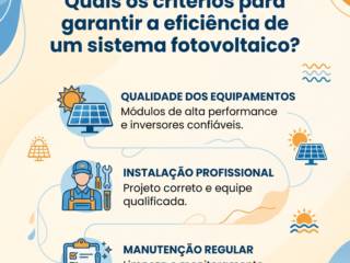 Quais os critérios para garantir a eficiência de um sistema fotovoltaico?