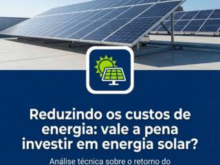 - Reduzindo os custos de energia: vale a pena investir em energia solar?