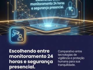 Escolhendo entre monitoramento 24 horas e segurança presencial.