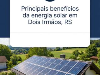 Principais benefícios da energia solar em Dois Irmãos, RS
