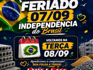 Comunicado de Feriado: Independência do Brasil