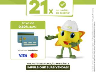 Parcelamento em até 21x no cartão de crédito