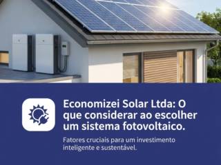 Economizei Solar Ltda: O que considerar ao escolher um sistema fotovoltaico