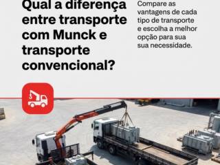 Qual a diferença entre transporte com Munck e transporte convencional?