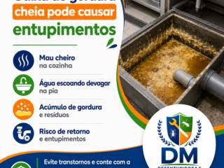 Caixa de gordura cheia pode causar entupimentos