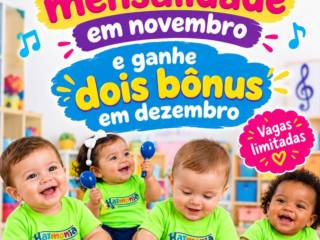 Matricule seu Pequeno na Escola Harmonia e Ganhe 2 Bônus!