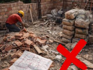 Canteiro de obras organizado vs Canteiro desorganizado