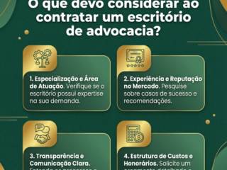 O que devo considerar ao contratar um escritório de advocacia?