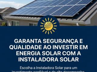 Garanta segurança e qualidade ao investir em Energia Solar com a Instaladora Solar