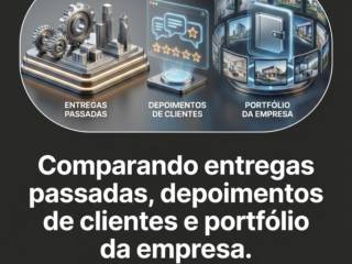 Comparando entregas passadas, depoimentos de clientes e portfólio da empresa