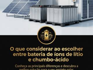 O que considerar ao escolher entre bateria de íons de lítio e chumbo-ácido