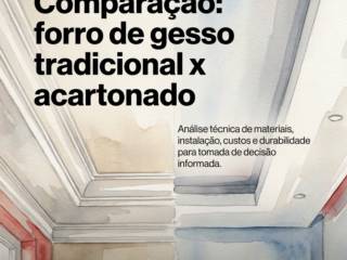 Comparação: forro de gesso tradicional x acartonado