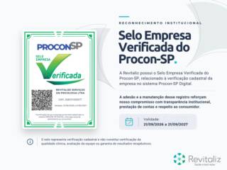 Revitaliz passa a contar com o Selo Empresa Verificada do Procon-SP