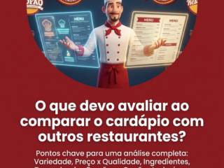 O que devo avaliar ao comparar o cardápio com outros restaurantes?