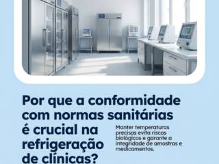 Por que a conformidade com normas sanitárias é crucial na refrigeração de clínicas?