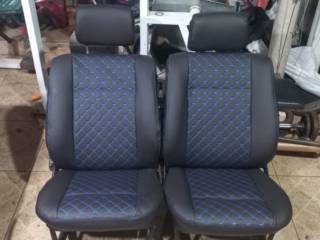 Bancos do fusca, preto c/diamantado azul caneta couro curvin