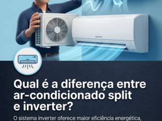 Qual é a diferença entre ar-condicionado split e inverter?