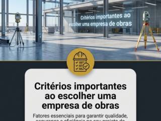 Critérios importantes ao escolher uma empresa de obras