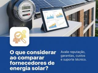 O que considerar ao comparar fornecedores de energia solar?