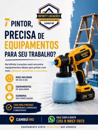 Equipamentos Profissionais para Pintura em Cambuí, MG