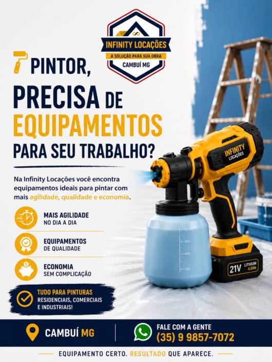 Equipamentos Profissionais para Pintura em Cambuí, MG