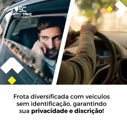Táxi executivo com privacidade e discrição
