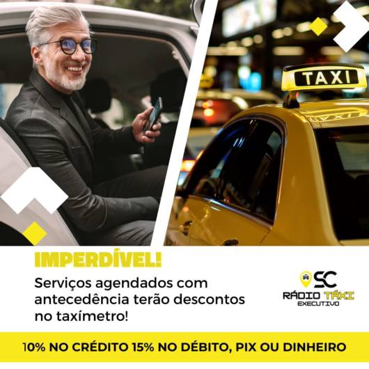 Táxi agendado: consulte os descontos disponíveis