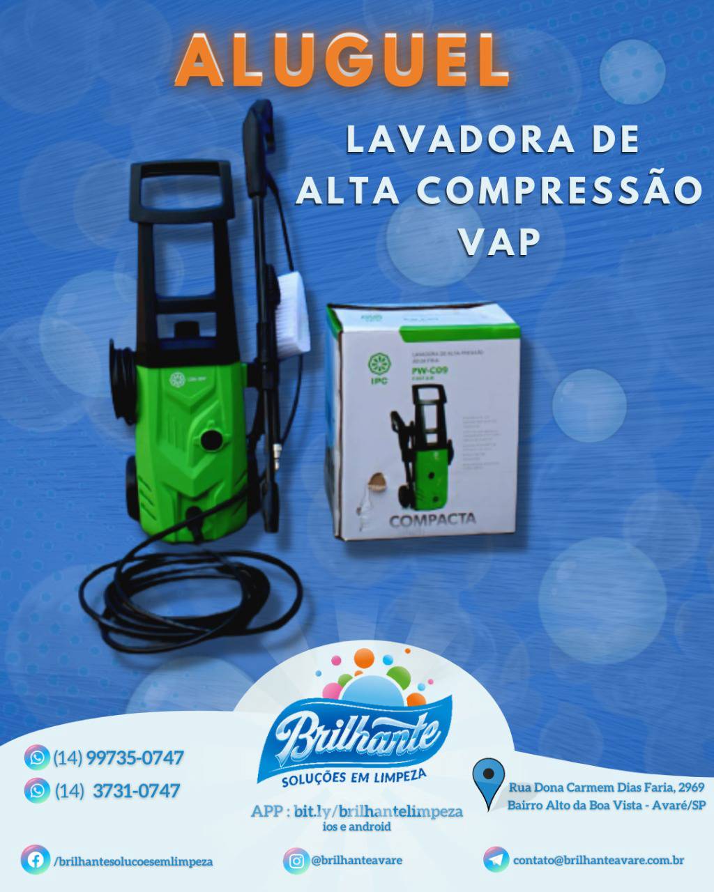 Alugar Lavadora de Alta Compresso VAP em Avar em Avar, SP - O maior guia  de empresas do Brasil