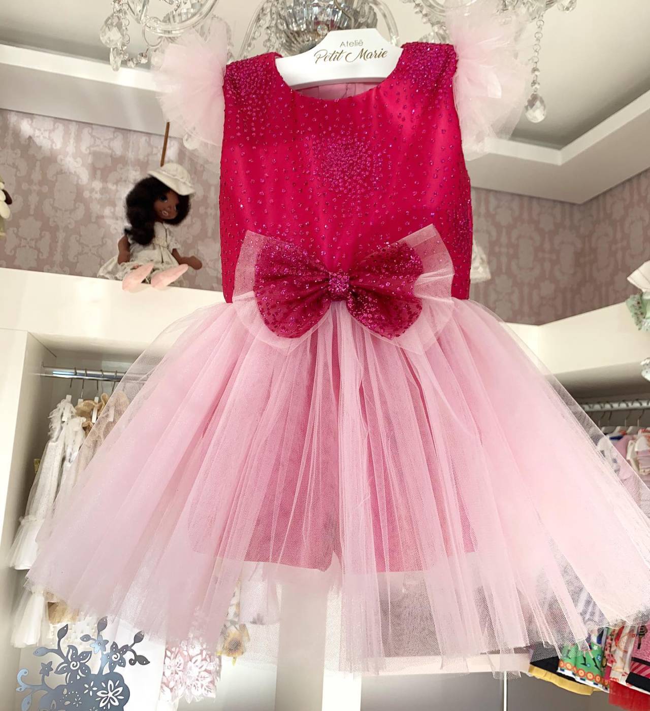 Vestido Inspiração Barbie Rosa