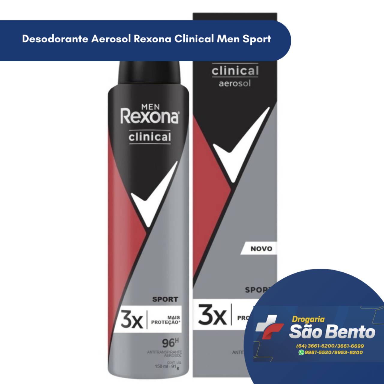 Desodorante Aerosol Rexona Clinical Sport 150ml