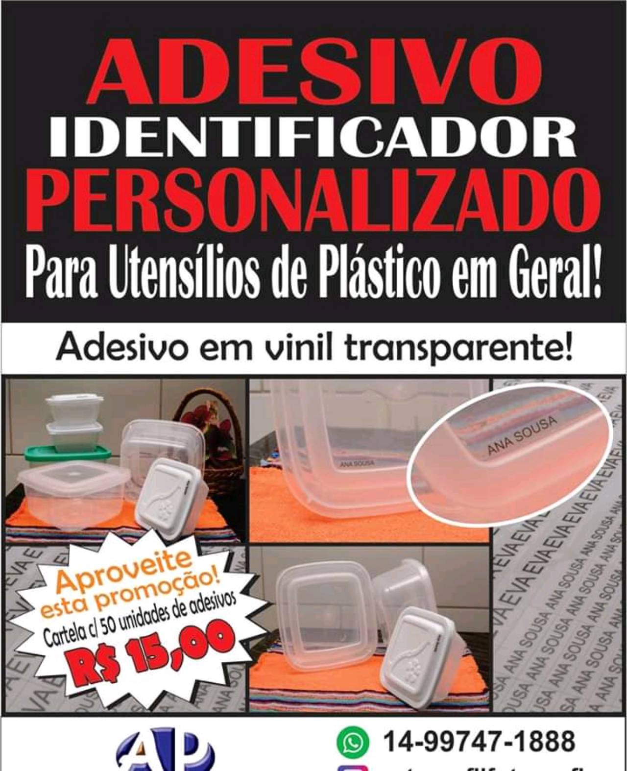 Adesivo identificador personalizado para utensílios - bauru em Bauru ...