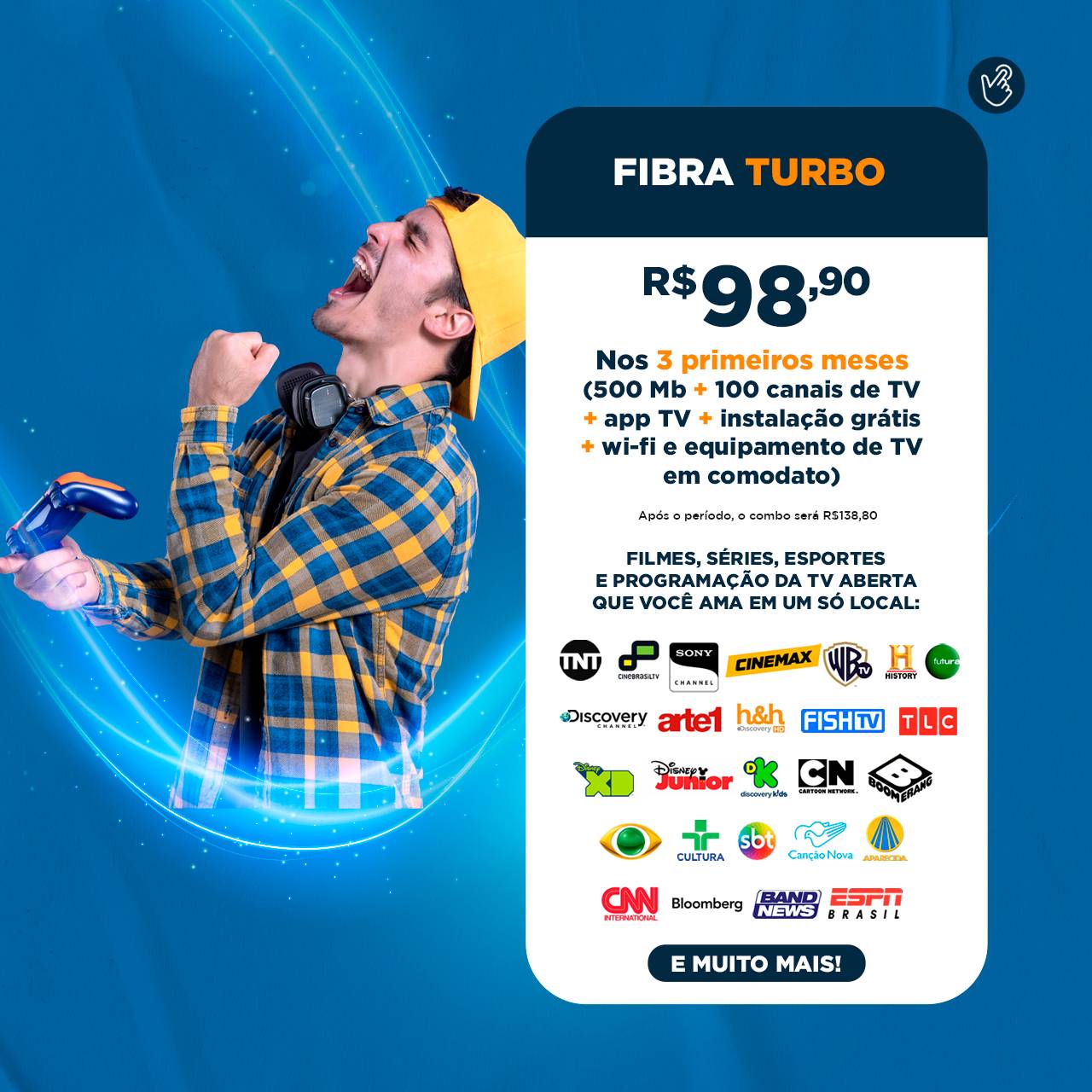 Fibra turbo 500 mega (internet + tv) em Botucatu, SP