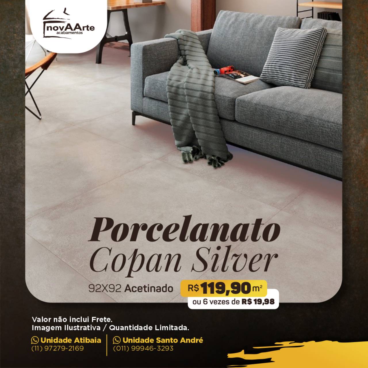 Porcelanato copan silver acetinado 92x92 em Atibaia, SP | Classificados ...