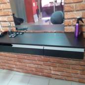 Bancada com 3 gavetas Preto - Bauru
