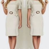 Vestido de Jacquard Off-White (Semelhante a esse Disponível no Tamanho: 42/44)