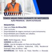 Ação presencial em Patos de Minas