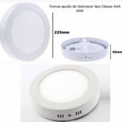 Luminária Plafon 18w LED Sobrepor Branco Frio 6500k / Branco Quente 3000k